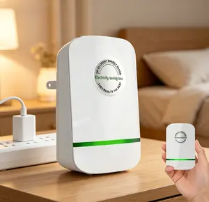 Household Voltage Stabilizer Energy Saving Box with US Plug, 90-250V Compatible Working Range, Surge Protector Function, Cost-effective Plug-in Tool for Home, Office, Dorm to cut regular monthly household electricity expense.father's day gifts