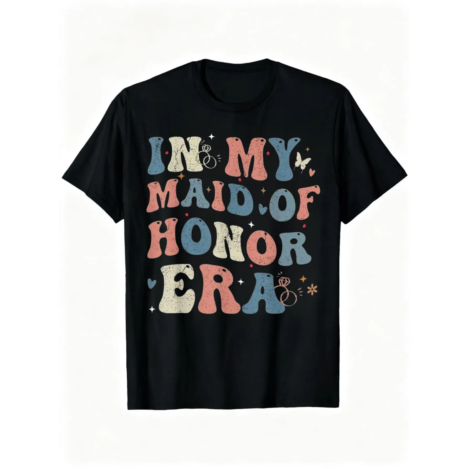 100% Cotton Groovy In My Maid Of Honor Era Bridesmaid Wedding Cute Party T-Shirt