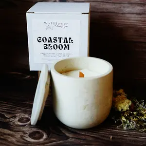 Coastal Bloom Concrete Candle