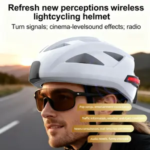 DVKIX The new 2026 smart Bluetooth bicycle helmet features built-in turn signals, music playback, and the ability to make and receive phone calls. -- play  tablet