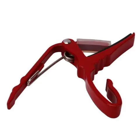 Red Metal Clamp Capo, Acoustic Guitar Accessories - For 6-String Electric Guitars, Guitarists, Supports Perform Piece, Play in Different Fingerings, Raise the Pitch, Trigger Quick Change