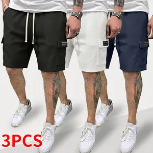 Quick Dry Waffle Texture Cargo Shorts for Men - Polyester Multi-Pocket Utility Work Shorts, Lightweight Breathable Casual Hiking Bottoms, Summer Outdoor Streetwear Shorts with Loose Fit