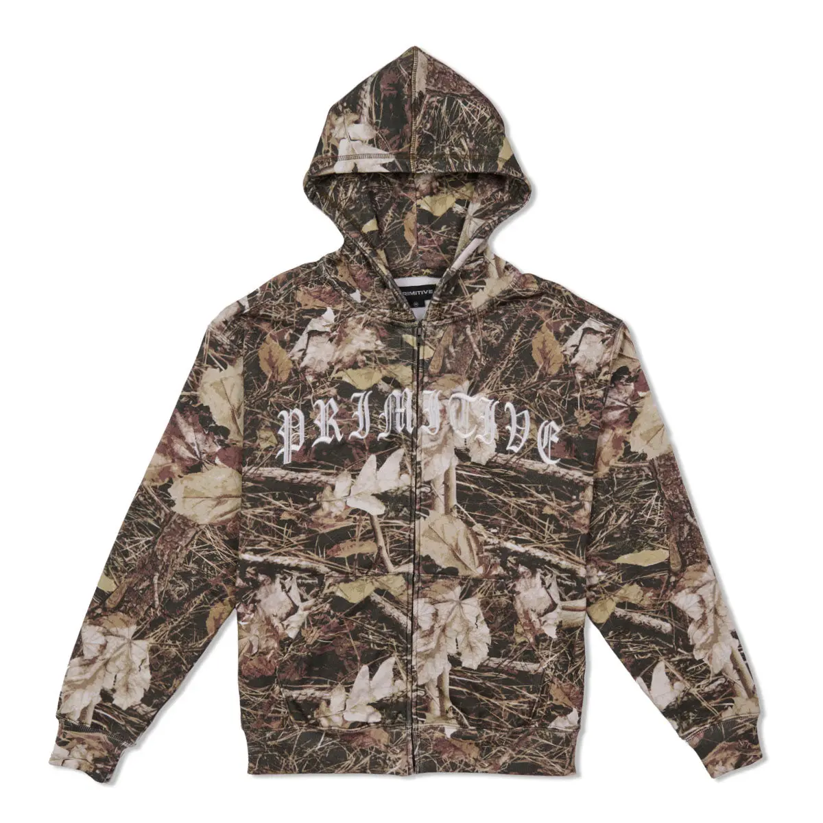 PRIMITIVE APPAREL Men's Shaw OG Embroidered Zip-Up Hoodie, Heavyweight Regular-Fit Casual Cotton Fleece Long-Sleeve Top, Polyester Fabric, Zipped Neck