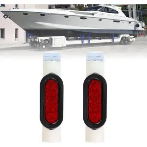 34 LED Boat Trailer Guide Post Light, Waterproof Boat Trailer Guides with Turn Signal Lights and Tail Lights, White-Red Boat Trailer Lighting Accessory