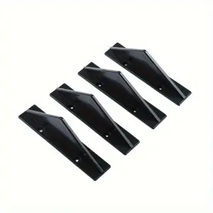 4 black ABS plastic rear bumper mouth diffusers shark fin rear wings, suitable for most car models - fashionable and realistic design, easy to install, car exterior accessories, car exterior decoration; fashionable black; durable ABS