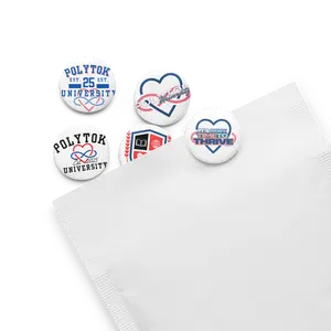 PolyTok Pin Button Set – Express Yourself in Style (5-Pack) with Scratch and UV-Resistant Glossy Finish, Lightweight & Versatile Accessories