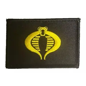 GI Joe Cobra Yellow Embroidered Snake Morale Patch [3.0 X 2.0 -Hook Fastener Backing] CP-2