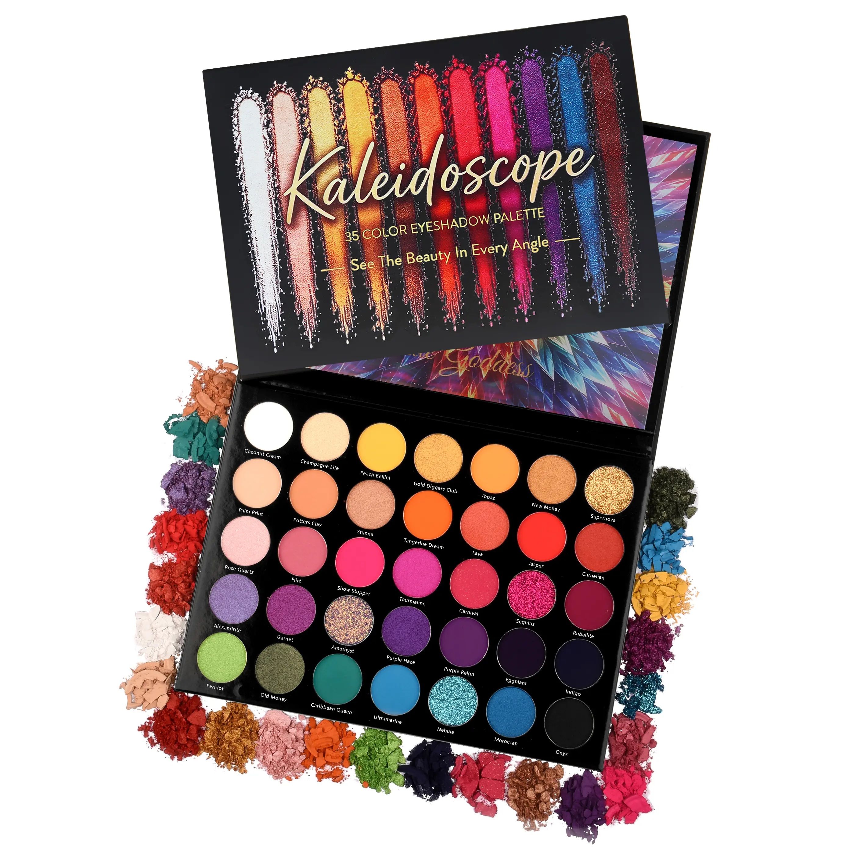 Kaleidoscope 35 Pan Eyeshadow Palette Evening Glitter Makeup Radiant