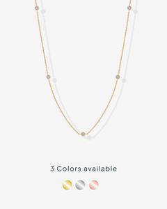 PAVOI 14K Gold Plated Station Necklace for Women - Dainty Choker Simulated Diamond Necklace - Lightweight Womens CZ Chain Necklace