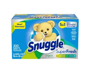 Snuggle Plus SuperFresh Fabric Softener Dryer Sheets with Static Control and Odor Eliminating Technology, Original, 200 Count