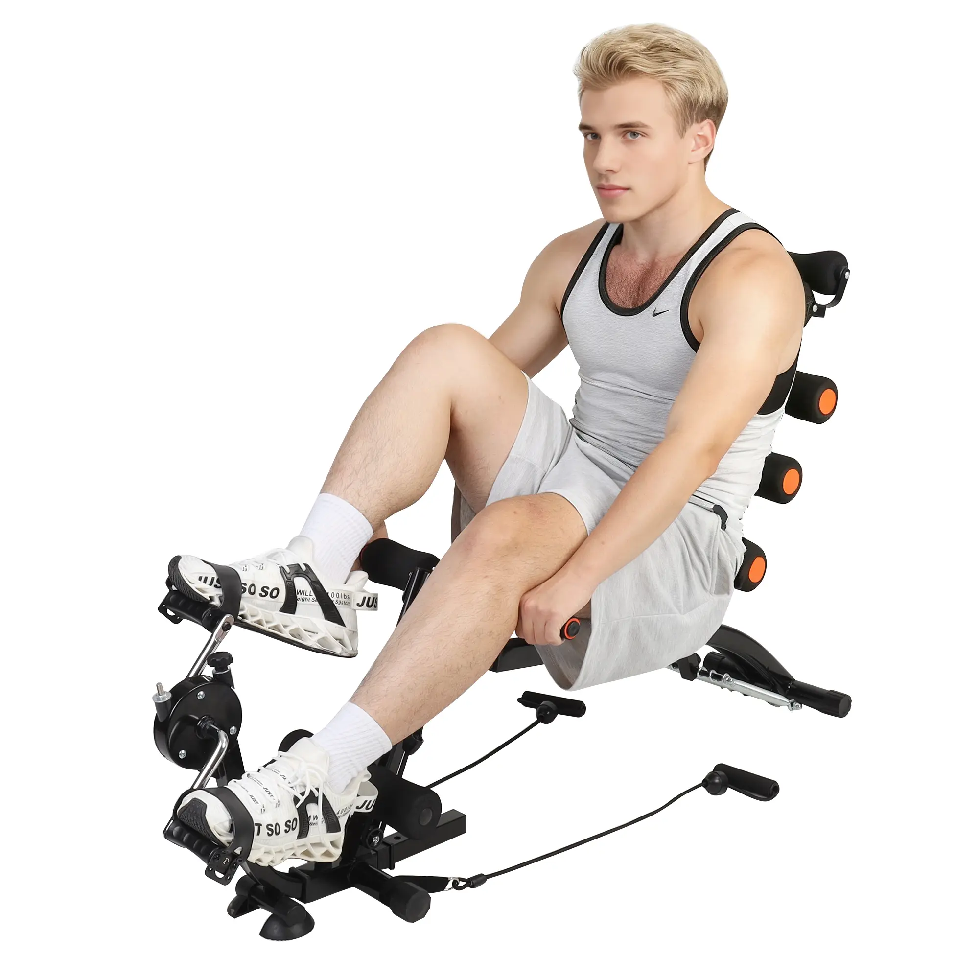 7-in-1 Foldable Abdominal Exercise Machine for Home Use - Solid Structure Core Ab Training Fitness Bench with Adjustable Backrest, Functional Curl Pad, Easy Assembly, Comfortable Padding for Total Body Workout