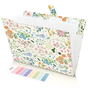 SKYDUE 5-Pocket Floral Accordion File Organizer, Expandable Folder for Important Documents & Receipts summervibes☀️