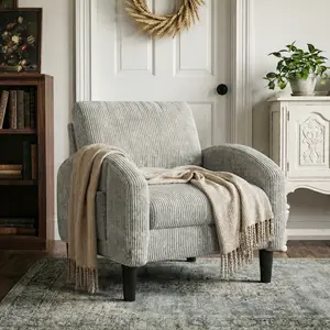 Raybee Accent Chair for Living Room, Comfy Reading Chair for Bedroom, Midcentury Modern Chair with 2 Side Pockets, Corduroy Upholstered Armchair for Apartment, Small Room, Home Decor Furniture