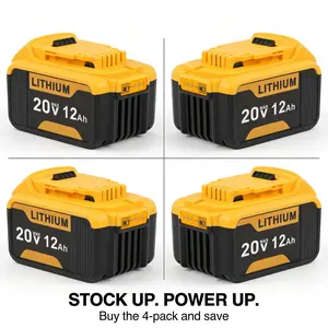 4-Pack 20V Flexvolt 12.0Ah Lithium Battery for DeWalt DCB606 DCB200 Series Tools
