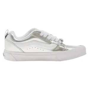 Vans Knu Skool Metallic Leather Silver VN000E9XSLV1 Men's Fashion Shoes New