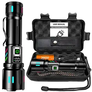 Rechargeable LED Tactical Flashlight, High Lumens, 5 Modes, Zoomable Torch, Ideal for Camping, Hiking, Home Safety, Portable Design, Usb Rechargeable Flashlight