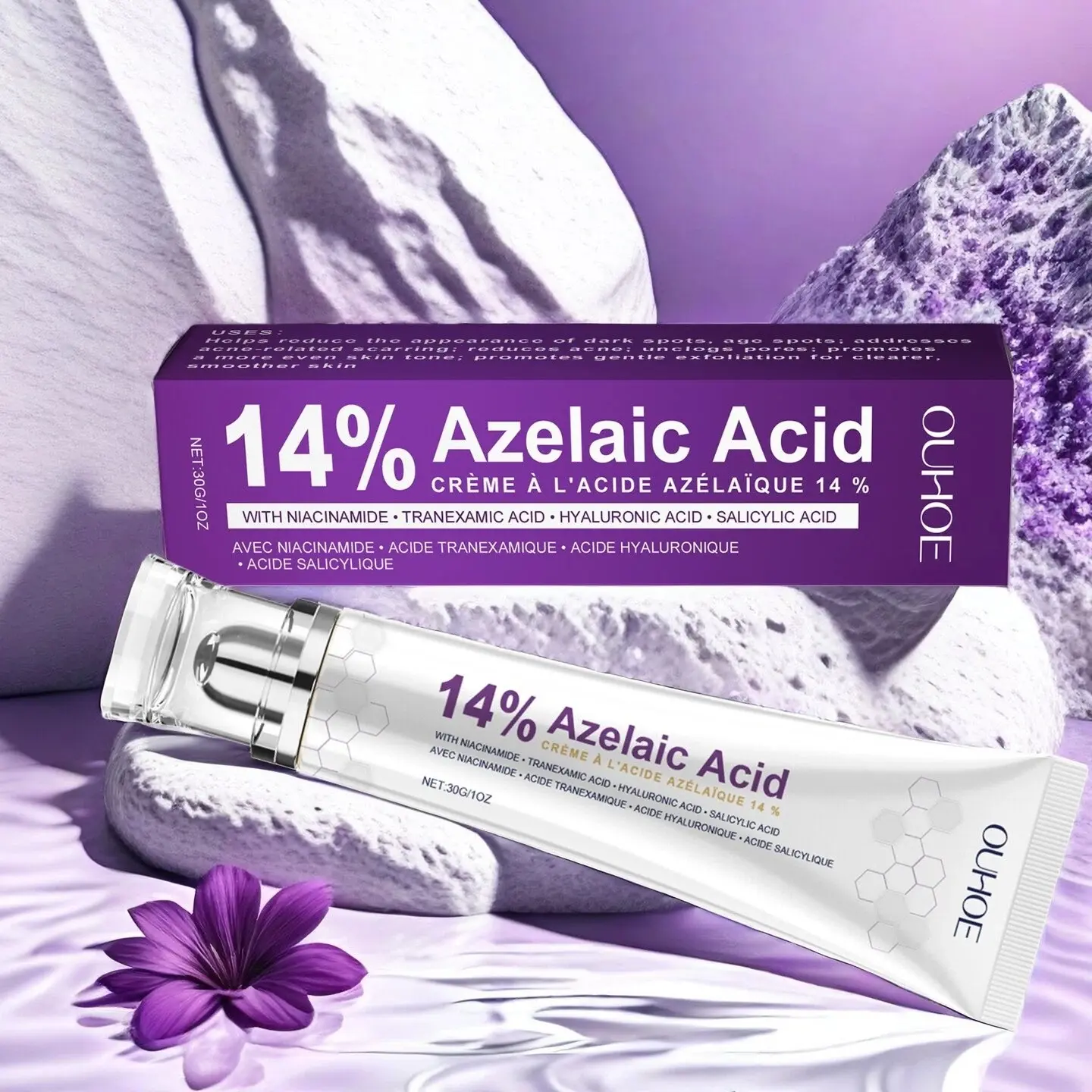 14% Azelaic Acne Care, Niacinamide Soothing Hydrating Moisturizing Cream, Hyaluronic Acid Natural Ingredients, Gentle Facial Moisture Care, Tightening and Moisturizing Skin, Acne Treatment Cream, Acne Cream For Face