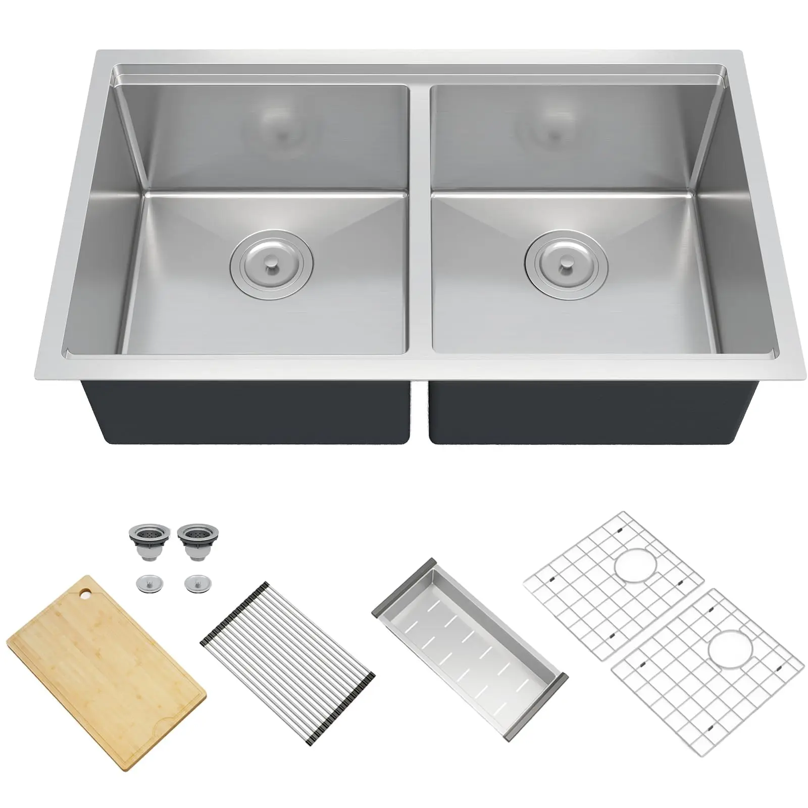 Garvee Kitchen Sink - 33-Inch Single Bowl Stainless Steel Undermount Sink, 16 Gauge Commercial Grade with Easy Drain System & Brushed Nickel Finish