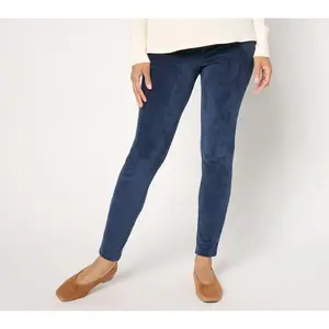 Quacker Factory Corduroy Short Flat Waistband Jegging