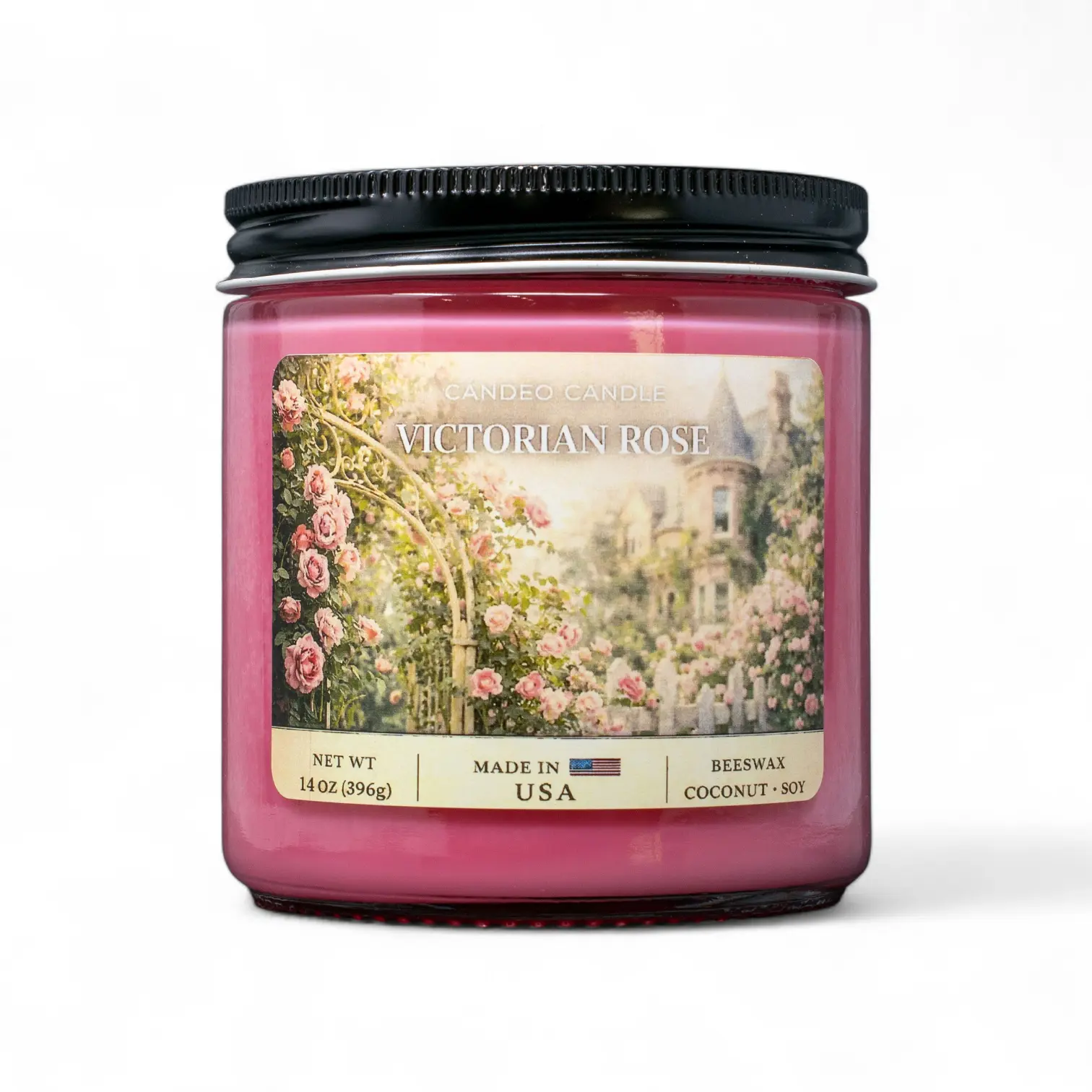 Victorian Rose, 14oz Soy Candle Jar