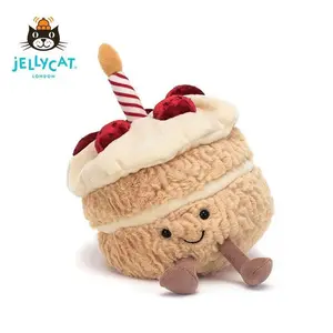 Jellycat Amuseables Strawberry Cake Soft Plush Toy with Creamy Texture Festive Candle for Valentine's Day, Gift for Mom Cozy and Fun