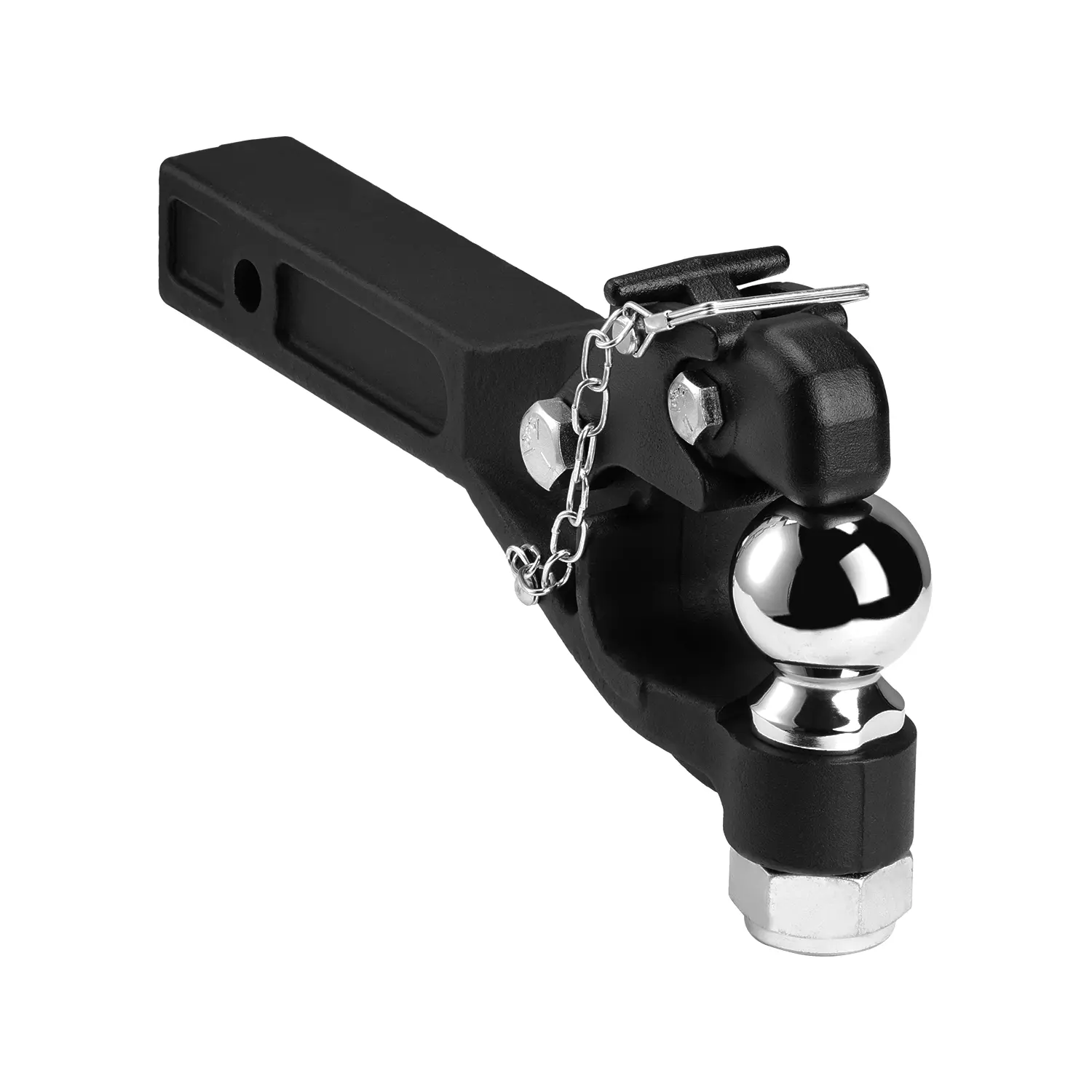 【summerfinds】VEVOR Pintle Hook, 20000 lbs, Pintle Hook Hitch for 2-inch Hitch Hook Military Receiver, Combination 2-5/16-inch Hitch Ball, Fits 2.5 to 3-inch Lunette Ring, 15.6-inch Length, Black Powder Coat