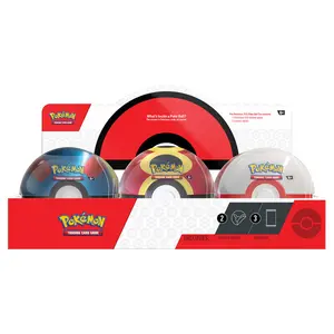 Pokémon TCG: 2025 Q4 Pokeball Tin - Includes 3 Booster Packs & 2 Sticker Sheets - Styles May Vary - Collectible Trading Card Game Tin