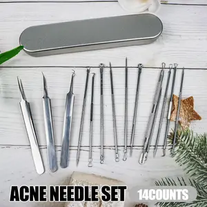 15 Counts Remover Pimple Tool Kit, Facial Skin Care Tools easy to carry in cosmetic bag