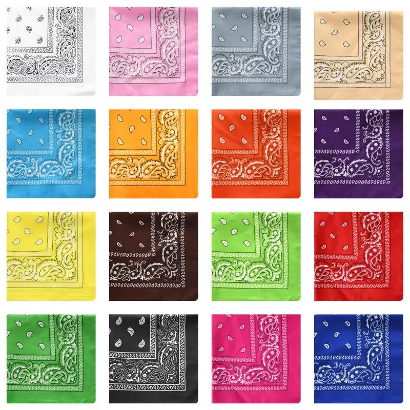 16 Pack 21x21 Inch Bandanas Paisley Cowboy Polyester Headband Multi-Purpose Square Handkerchief Men Women Face Mask ﻿