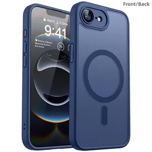 Enhanced Magnetic Protective Phone Cover for iPhone 17E, 16E with Complete Camera Shielding, Translucent Matte End, Shock-Resistant Design, And Wireless Charging Compatibility, Casing