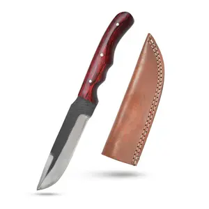 Wild Turkey Handmade 9.75" Sawmill Skinning Knife, 1075 High Carbon Steel Comes with Leather Sheath for Camping, Hunting, Carving