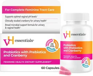 Women's Healthcare Edible Probiotic & Prebiotic Supplement with Cranberry - 60 Capsules