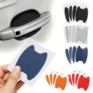 4Pcs Car Door Trim Sticker: Protect Your Vehicle from Scratches & Damage with These Resistant Carbon Covers!