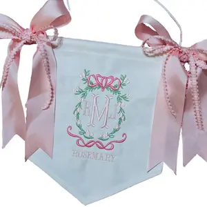 Custom Embroidered Banner First Day, Welcome Baby