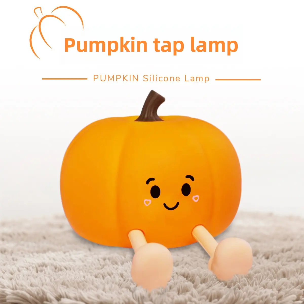 Little Pumpkin Silicone Sleep Lamp, Cute Dimmable Timing LED Lights for Kids, Indoor Use, Soft Safe Bedroom Bedside Decor, Halloween Christmas Gifts