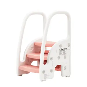 Garvee Adjustable Kids Step Stool with Non-Slip Pedals and Safety Handrails – 3-Step Toddler Standing Tower for Kitchen Bathroom Potty Training – Durable Children's Furniture