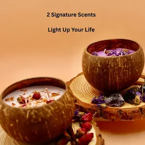 Candle Gift Set – Coconut Shell Soy Candles Bundle | 2 Luxury Scented Candles | Perfect Gift Under $60 | Aesthetic Home Decor