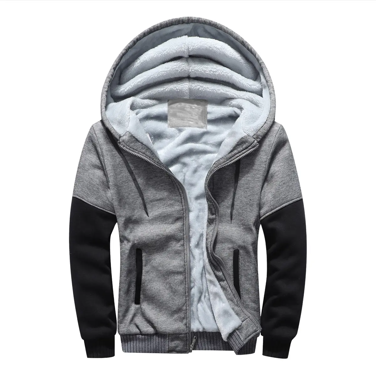 Men's Warm Fleece Hooded Jacket Thick Zip-Up Coat for Autumn and Winter thermal fleece with Adjustable Drawstrings and Pockets Customized Menswear Tops Casual Plain jackets zip jackets hoodie mens Men's Warm Fleece Hooded Jacket Thick Zip-Up Coat for Autumn and Winter thermal fleece with Adjustable Drawstrings and Pockets Customized Menswear Tops Casual Plain jackets zip jackets hoodie mens