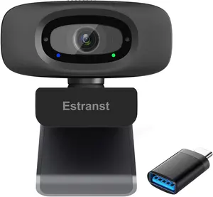 1080P Webcam for PC Laptop MacBook Computer Desktop, with Microphone & Privacy Cover & USB C Adapter