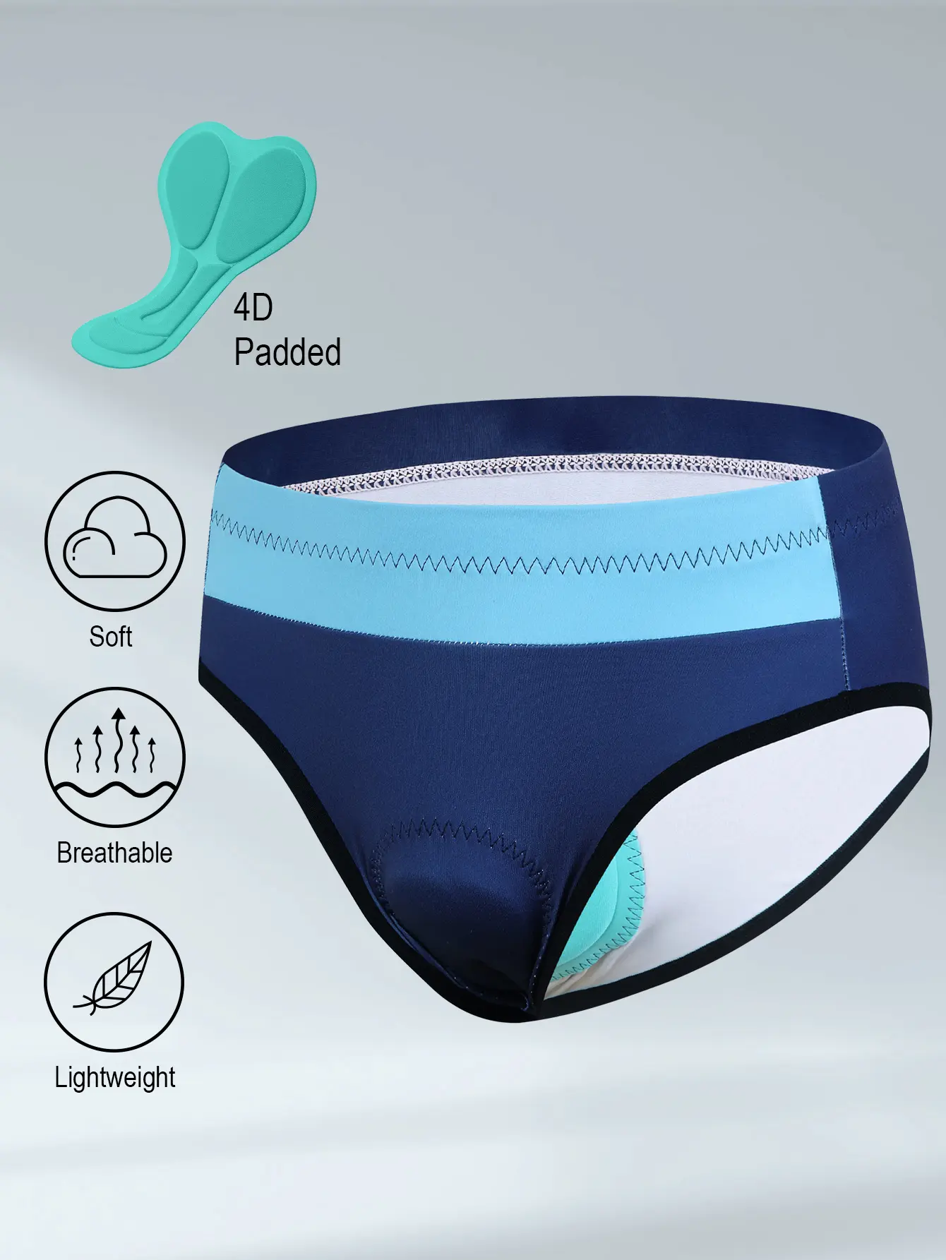 Women's High Waist 4D Padded Bike Briefs Panties - Butt Lifting, Slimming, Ultra Stretchy, Breathable Cycling Underwear with Comfort Support, Fit, Style, and Soft Fabric, Comfortable, 4D Padding, 90% Polyester, 10% Spandex, Activewear, Panty, Athletic, Ea