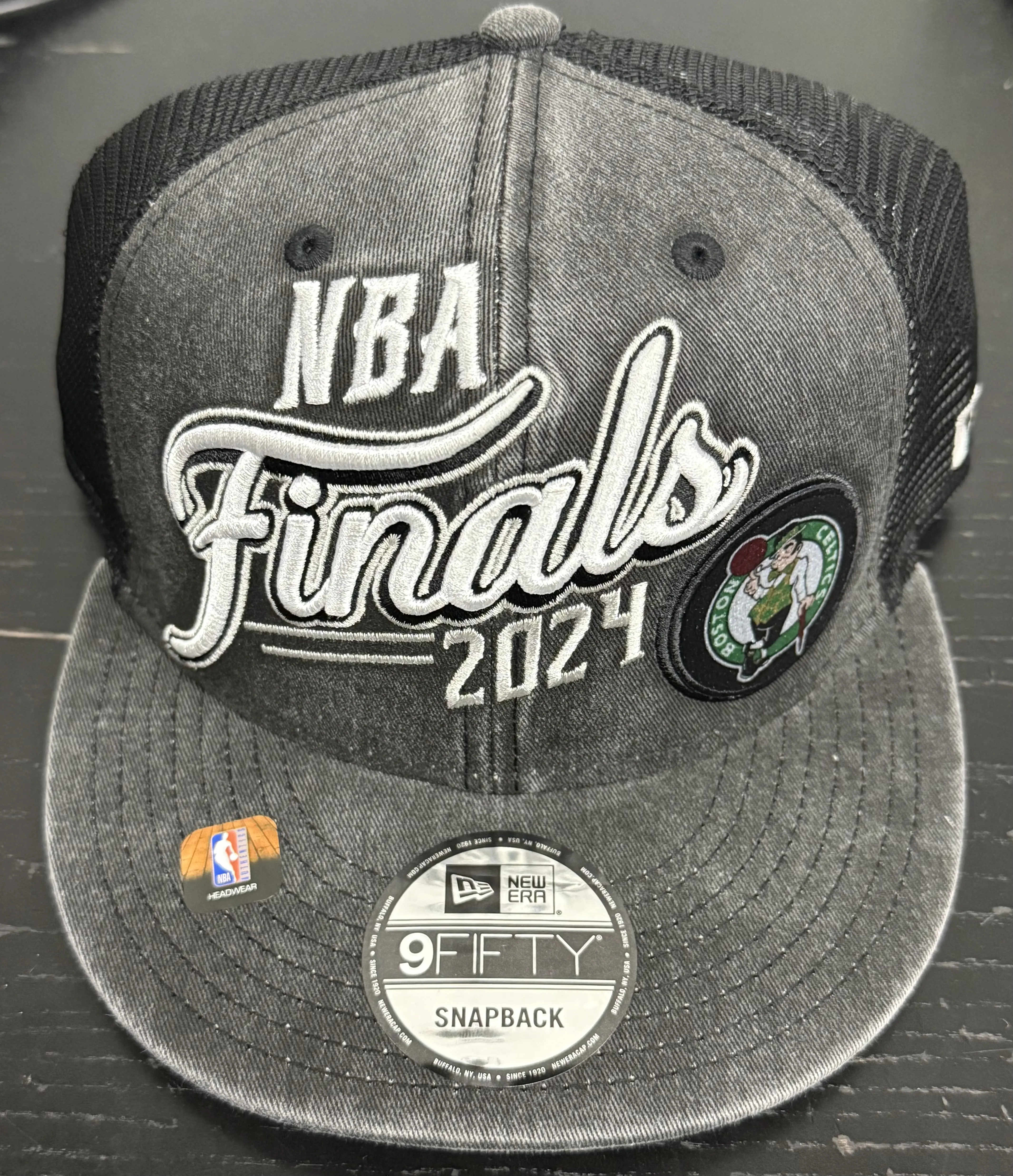 New Era Boston Celtics Black 2024 NBA Finals Locker Room 9FIFTY Adult Snapback Hat