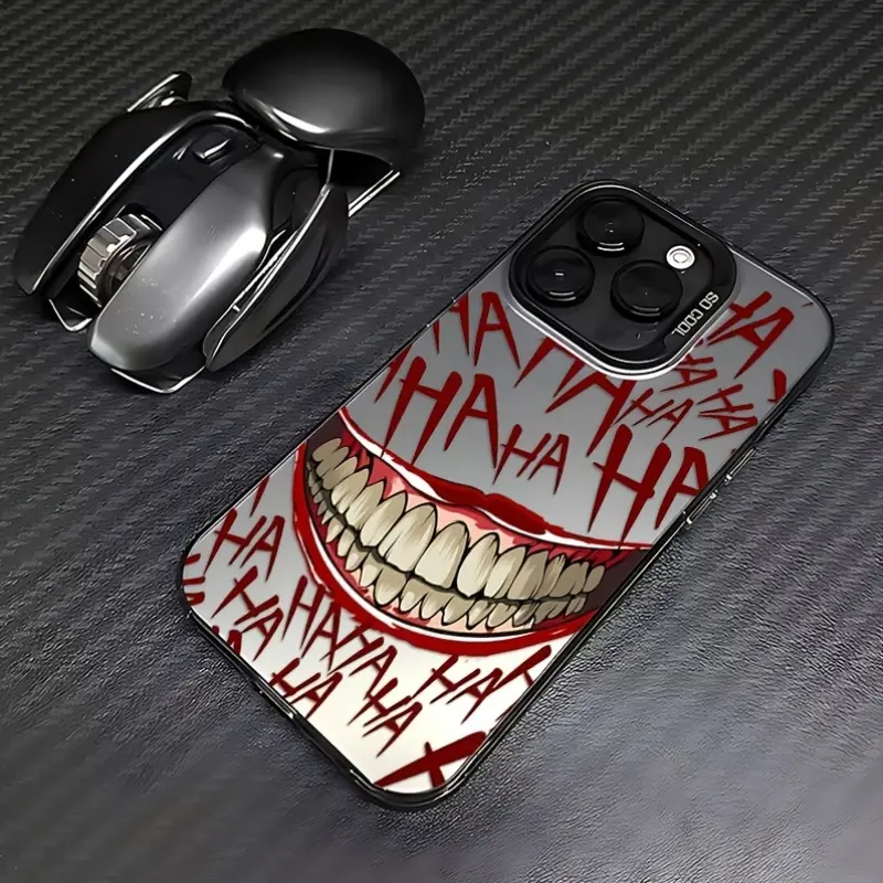 Graffiti Clown IMD Silver Color Phone Case, stylish and high-quality, simple design protective case, compatible with iPhone 17/16/15/14/13/12/11/X/XS/XS Max/16E/7P/8P, is the perfect holiday gift for friends, family, or yourself., Cover, Accessories, Smar