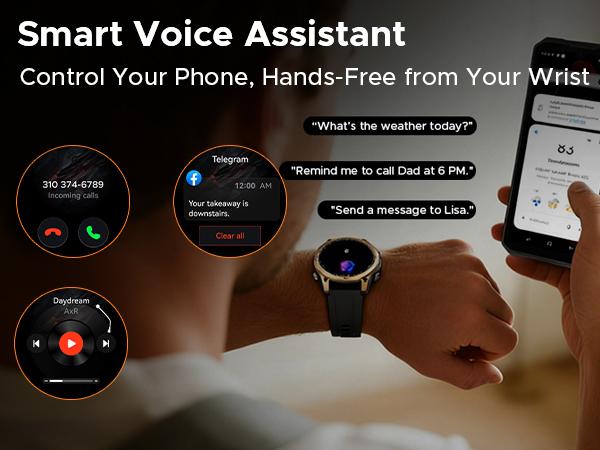 Anywise W1 AI Waterproof Sport Smartwatch, 1.43" AMOLED Touchscreen Display, Dual-Band GPS Smartwatch, 170+ Sports & Fitness Modes, 5ATM Waterproof Smartwatch