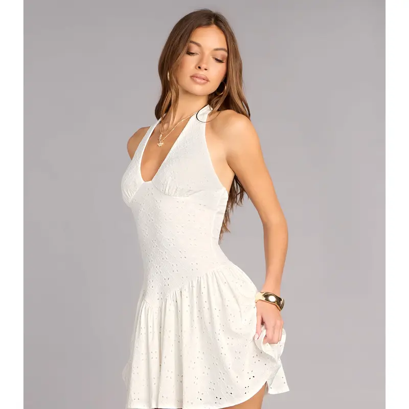 open lace back dress Windsor Confident Moves Bandage Knit Skater Dress in Red | Size: Xs main image 0
