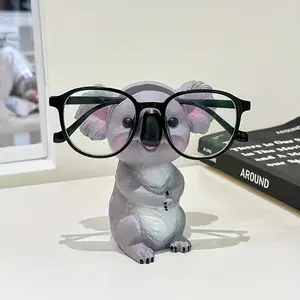 1 Piece Fashion Cute Pet Desk Office Desk Ornament Student Glasses Storage Birthday Koala Glasses Stand OrnamentCreative Cute Statue Art Bookshelf, Home Living Room, Office, Cafe Decoration