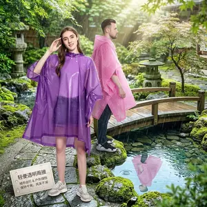 Reusable Waterproof Rain Poncho for Adults with Hood - Lightweight EVA Raincoat Rain Gear for Women Men Outdoor Hiking Camping Fishing Emergency Weather Protection Pack of 2-5