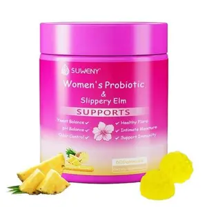 Her Juicy Women's Probiotic Gummies, Women's Health - Supports pH Balance, with Elm Bark, Prebiotics & Lactobacillus Blend, Immune System, Pineapple Flavor - 60 Gummies