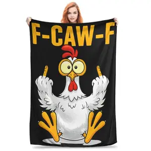 Funny F-Caw-F Blanket Soft Warm Flannel Blanket Suitable For Sofa Beds Living Rooms Loved By Children And Adults Alike Home Decor Birthday Gifts Party Decor Halloween Blankets Christmas Blankets Suitable as a gift sizes 60*80,30*40(baby ),40*50(kids),50*6