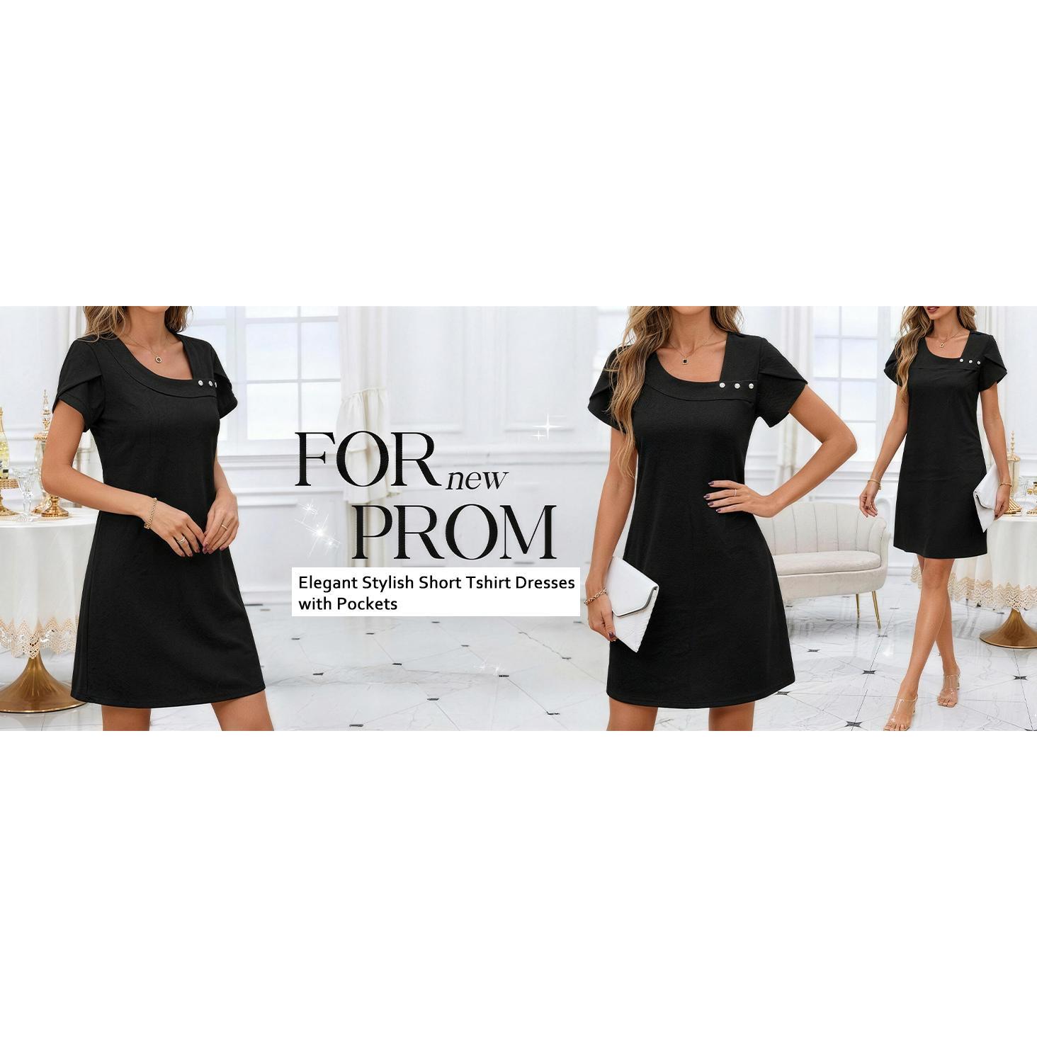 VAFFUL Women’S Elegant Shift Dress | Casual Summer Mini Dress for Women | Loose Fit Office Work Dress | Chic Everyday Outfit