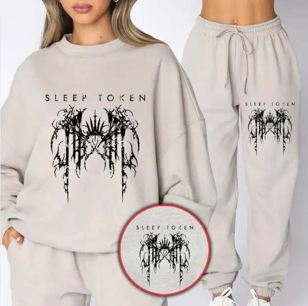 Sleep To.ken Sweatshirt and Sweatpants Set for Men and Women, Sleep To.ken Sweat Set, Rock Band Sweatsuit, Soft Cotton Blend, Matching Casual Loungewear Outfit